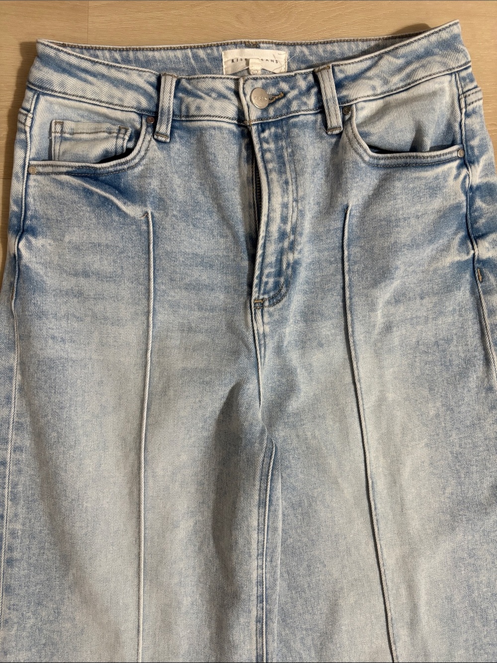 Risen Light Wash High waist Wide Leg Pintuck Women’s Jeans 29 chic flattery - Picture 8 of 16